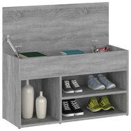 Schoenenbank 80x30x45 cm bewerkt hout grijs sonoma eikenkleurig 3