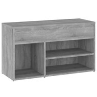 Schoenenbank 80x30x45 cm bewerkt hout grijs sonoma eikenkleurig 5