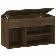 Schoenenbank 80x30x45 cm bewerkt hout bruin eikenkleur 2