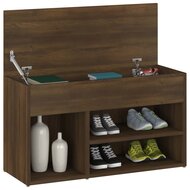 Schoenenbank 80x30x45 cm bewerkt hout bruin eikenkleur 3