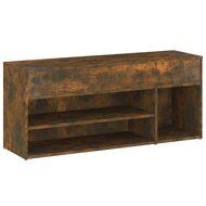 Schoenenbank 105x30x45 cm bewerkt hout gerookt eikenkleurig 5