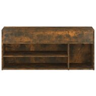 Schoenenbank 105x30x45 cm bewerkt hout gerookt eikenkleurig 6