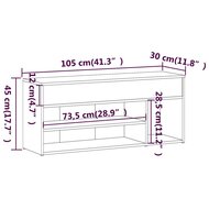 Schoenenbank 105x30x45 cm bewerkt hout grijs sonoma eikenkleur 8