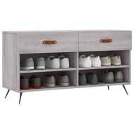 Schoenenbank 102x35x55 cm bewerkt hout grijs sonoma eikenkleur 3