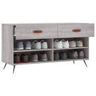 Schoenenbank 102x35x55 cm bewerkt hout grijs sonoma eikenkleur 4