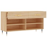 Schoenenbank 102x35x55 cm bewerkt hout sonoma eikenkleurig 5