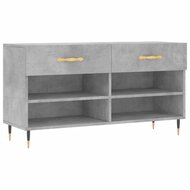 Schoenenbank 102x35x55 cm bewerkt hout betongrijs 2