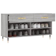 Schoenenbank 102x35x55 cm bewerkt hout grijs sonoma eikenkleur 4