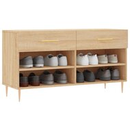 Schoenenbank 102x35x55 cm bewerkt hout sonoma eikenkleurig 3