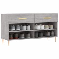 Schoenenbank 102x35x55 cm bewerkt hout grijs sonoma eikenkleur 3