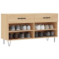 Schoenenbank 102x35x55 cm bewerkt hout sonoma eikenkleurig 3