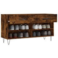 Schoenenbank 102x35x55 cm bewerkt hout gerookt eikenkleurig 4