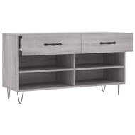 Schoenenbank 102x35x55 cm bewerkt hout grijs sonoma eikenkleur 5