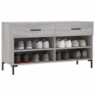 Schoenenbank 102x35x55 cm bewerkt hout grijs sonoma eikenkleur 3