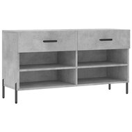 Schoenenbank 102x35x55 cm bewerkt hout betongrijs 2