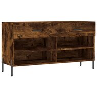 Schoenenbank 102x35x55 cm bewerkt hout gerookt eikenkleurig 2