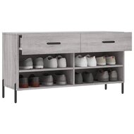 Schoenenbank 102x35x55 cm bewerkt hout grijs sonoma eikenkleur 4