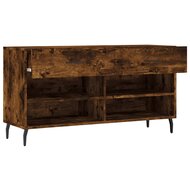 Schoenenbank 102x35x55 cm bewerkt hout gerookt eikenkleurig 5