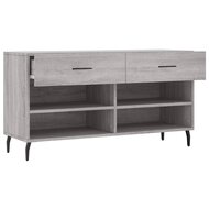 Schoenenbank 102x35x55 cm bewerkt hout grijs sonoma eikenkleur 5