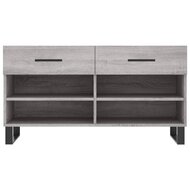 Schoenenbank 102x35x55 cm bewerkt hout grijs sonoma eikenkleur 6