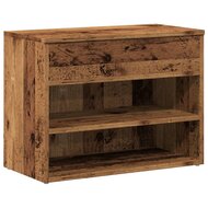 Schoenenbank 60x30x45 cm bewerkt hout oud houtkleurig 2