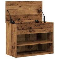 Schoenenbank 60x30x45 cm bewerkt hout oud houtkleurig 7