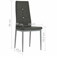 Eetkamerstoelen 2 st kunstleer grijs 9