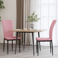 Eetkamerstoelen 2 st fluweel roze 1