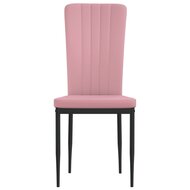 Eetkamerstoelen 2 st fluweel roze 4