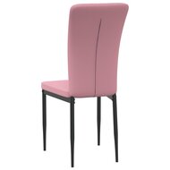 Eetkamerstoelen 2 st fluweel roze 6