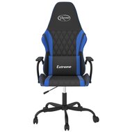 Massage gamestoel kunstleer zwart en blauw 3