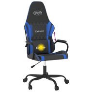 Massage gamestoel kunstleer zwart en blauw 7