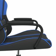 Massage gamestoel kunstleer zwart en blauw 8