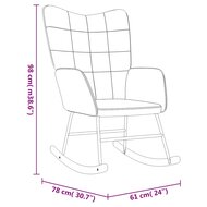 Schommelstoel fluweel en PVC lichtgrijs 9