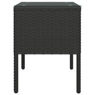 Bijzettafel 53x37x48 cm poly rattan en gehard glas zwart 4