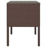 Bijzettafel 53x37x48 cm poly rattan en gehard glas bruin 4