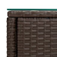 Bijzettafel 53x37x48 cm poly rattan en gehard glas bruin 5