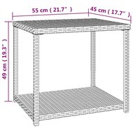 Bijzettafel 55x45x49 cm poly rattan bruin 6