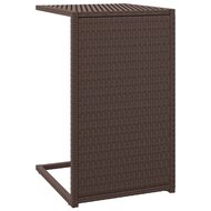 Bijzettafel C-vormig 40x35x60 cm poly rattan bruin 2