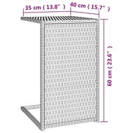 Bijzettafel C-vormig 40x35x60 cm poly rattan bruin 7