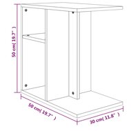 Bijzettafel 50x30x50 cm bewerkt hout sonoma eikenkleurig 9