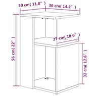 Bijzettafel 36x30x56 cm bewerkt hout gerookt eikenkleurig 6