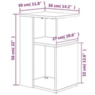 Bijzettafel 36x30x56 cm bewerkt hout bruin eikenkleur 6