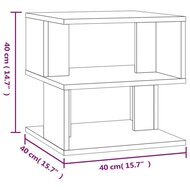 Bijzettafel 40x40x40 cm bewerkt hout bruin eikenkleur 7