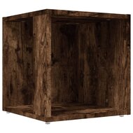 Bijzettafel 33x33x34,5 cm bewerkt hout gerookt eikenkleurig 2