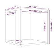 Bijzettafel 33x33x34,5 cm bewerkt hout gerookt eikenkleurig 8