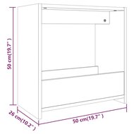 Bijzettafel 50x26x50 cm bewerkt hout gerookt eikenkleurig 7