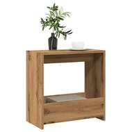 Bijzettafel 50x26x50 cm bewerkt hout artisanaal eikenkleurig 1