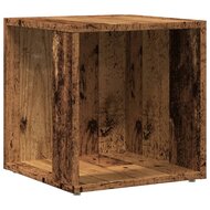 Bijzettafel 33x33x34 cm bewerkt hout oud houtkleurig 2