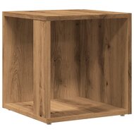 Bijzettafel 33x33x34 cm bewerkt hout artisanaal eikenkleurig 2